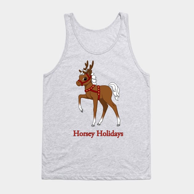 Cute Horse Foal Christmas Reindeer Costume Tank Top by csforest